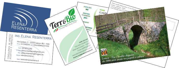 Biglietti da visita, Tessere e Cartoline